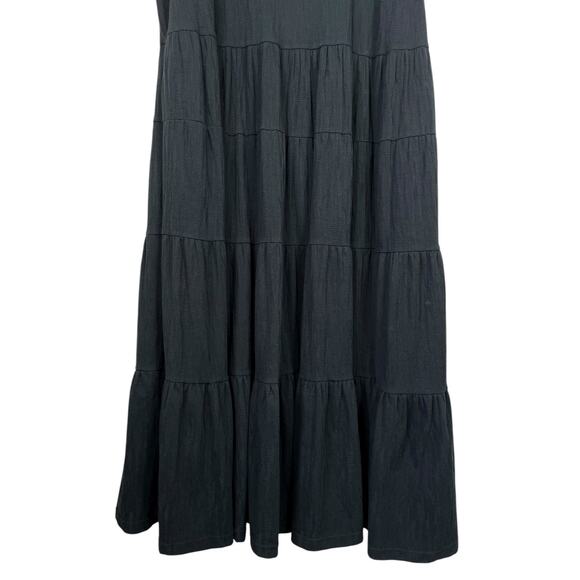 Maeve Anthropologie Gillian Tiered Maxi Dress Black 3X Casual Boho Romantic - Picture 7 of 15